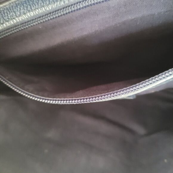 C Wonder Purple Red Stripe Clutch Zip Pouch Faux Leather Vegan Large Bag - Picture 5 of 9